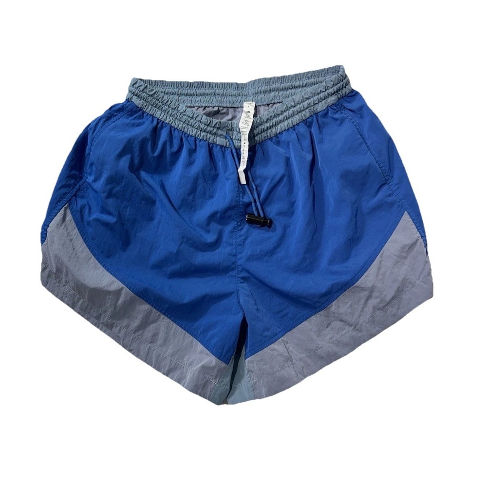 Lululemon Evergreen High-Rise Shorts Womens 4 Blue Colorblock Running 0647